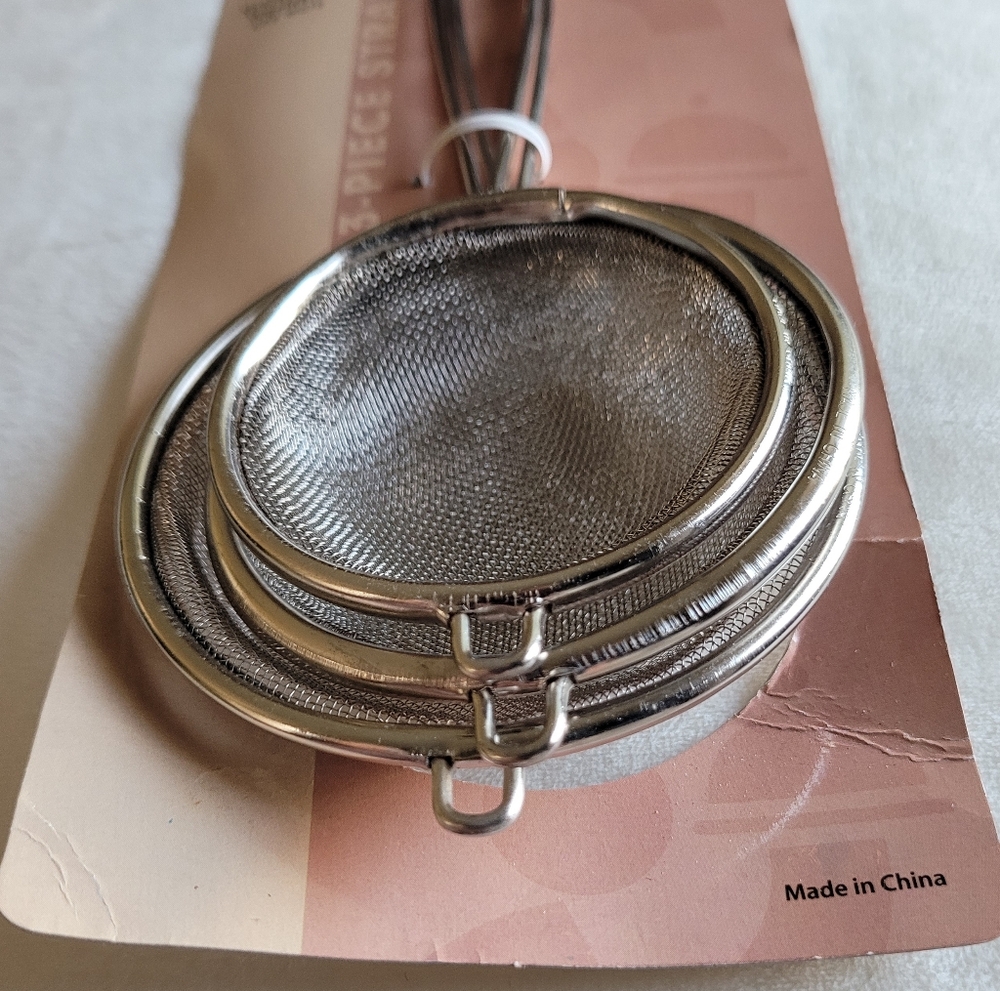 3pc Strainer Set FREE w/purchase Gourmet Traditions NEW Gift - Picture 5 of 9